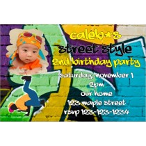 Hip Hop Graffiti Photo Invitations