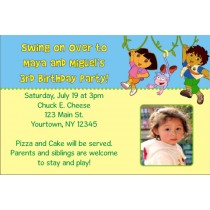 Dora and Diego Photo Invitations (1 Photo)