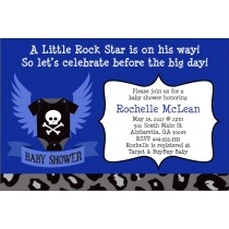 Rock Star Baby Shower Invitation - Blue