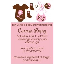 Mod Baby Elements Invitation (Pink)