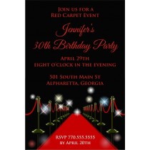 Red carpet party invitation