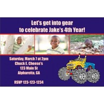 Monster Truck Photo Invitation