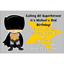 Bat Boy Superhero Invitation