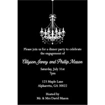 Chandelier Invitation - Black and White