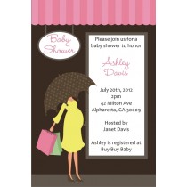Shopping Mama Baby Shower Invitation - Pink