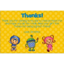 team umizoomi personalized thank you card
