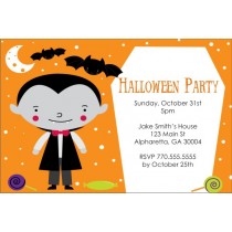 Kid Dracula Vampire Halloween Party Invitation