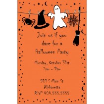 Spooky Orange Halloween Party Invitation