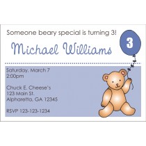 Teddy Bear with Blue Balloon Invitation