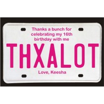 Sweet 16 License Plate Thank You Card