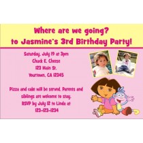 Dora the Explorer Photo Invitations