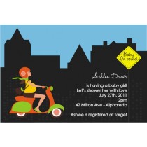 Baby On Board Baby Shower Invitation - Orange/Green