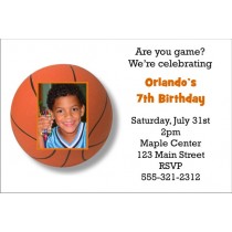 Basketball Invitation with Optional Photo