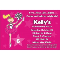 Cheerleading Cheerleader Invitation (Choose Colors)