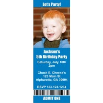 Photo Ticket Style Invitations (2.5x7) - Choose Your Color