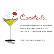 Cocktails Martini Glass Invitation