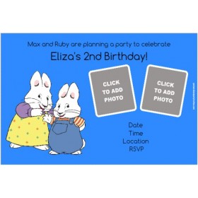Max and Ruby Photo Invitations (Choose a Background Color)