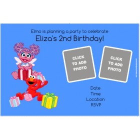 *Elmo or Abby Cadabby Photo Invitation - ALL COLORS