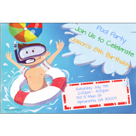 Big Splash Pool Party Invitation