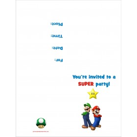 Super Mario Bros FREE Printable Birthday Party Invitation