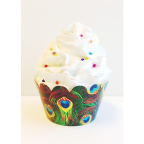 Peacock Feathers Cupcake Wrappers - 24ct