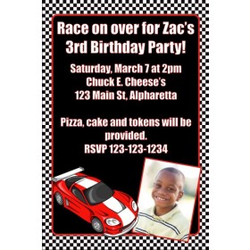 Race Car Photo Invitation