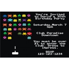 80s Vintage Arcade Video Game Invitation