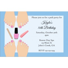 Pedicure Party Invitation - Light Skin