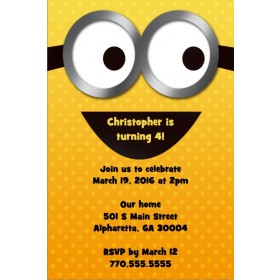 Yellow Minion Despicable Me Inspired Invitation