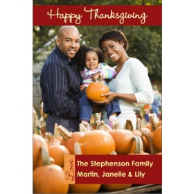 Happy Thanksgiving Fall Autumn Photo Card