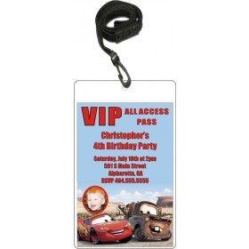 Cars Photo VIP Pass Invitation with Lanyard