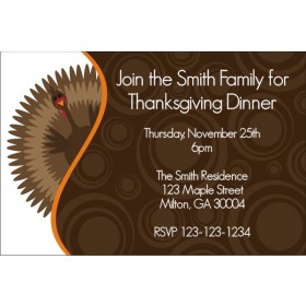 Gobble Gobble Turkey Thanksgiving Dinner Fall Autumn Invitation