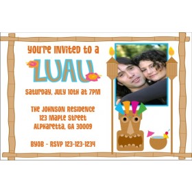 Luau Party Invitations 3 with Optional Photo