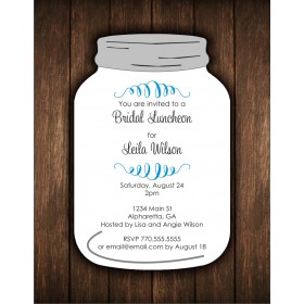 Mason Jar Die Cut Invitation - Bridal Shower or Any Occasion