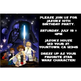 Star Wars - Lego Star Wars Invitations - Space Blast