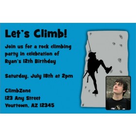 Rock Climbing Photo Invitation - ALL COLORS