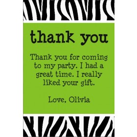 Zebra Animal Print Thank You Cards (All Colors)