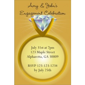 Diamond Ring Engagement Party or Bridal Shower Invitation