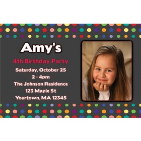 Colorful Dots Photo Invitation