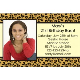 Leopard Animal Print Photo Invitation (ALL COLORS)