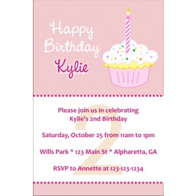 Happy Birthday Cupcake Invitations