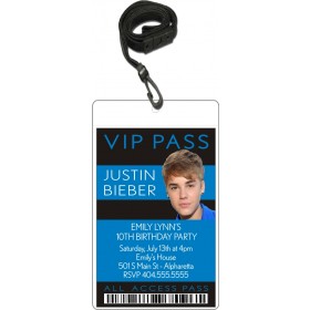 Justin Bieber VIP Pass Invitation with Lanyard