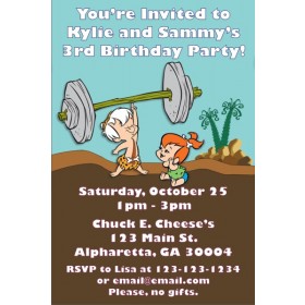 Flintstones - Pebbles and Bamm - Bamm Invitations