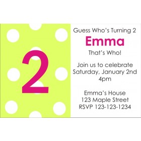 Polka Dot Invitation ALL AGES - ALL COLORS