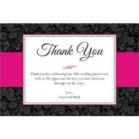 Sophisticated Floral Thank You Card - Choose Color