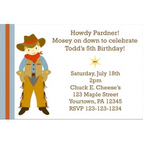 Cowboy Birthday Invitation (Customizable Cowboy)