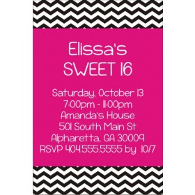 Chevron Stripes Birthday Invitation - Choose your colors