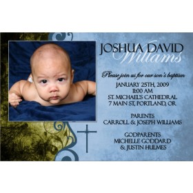 Communion / Baptism Photo Invitation 4 - Blue