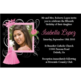 Quinceanera or Sweet 16 Photo Invitation