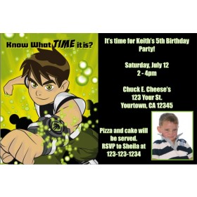 Ben 10 Photo Invitations